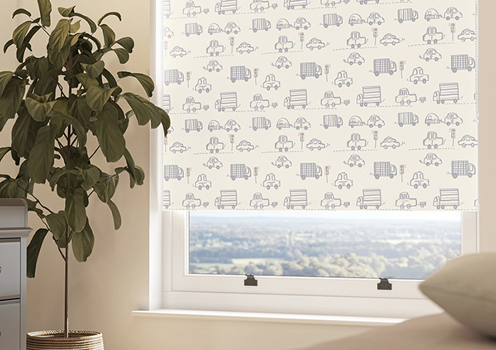 Cars and Lorries, Pewter Grey - Roller Blind - Image 5